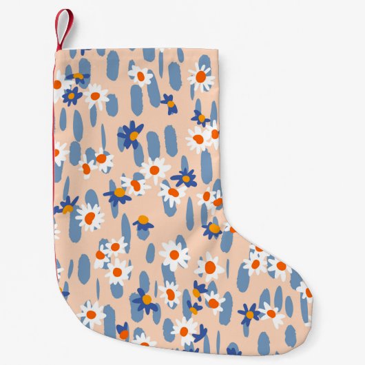 Cute botanical seamless pattern. Small daisies sca Kleine Kerstsok (Voorkant)