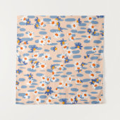 Cute botanical seamless pattern. Small daisies sca Wandkleed (Voorkant (horizontaal))