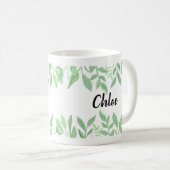 Cute Botanical Waterverf Name Mok (Voorkant rechts)