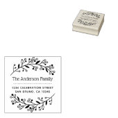 Cute Botanical WreatCustom Return Address Rubberstempel (Gestempeld)