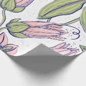 Cute botanische bloemen roze en groene l Occasie Cadeaupapier (Hoek)