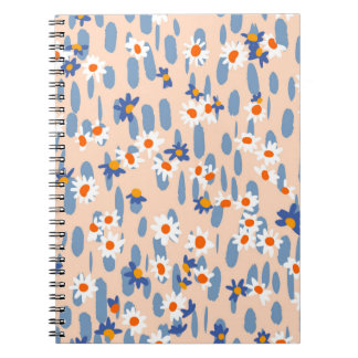 Cute botanische naadloze patronen. Kleine daisies Notitieboek