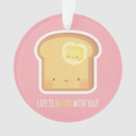 Cute Boter en Toast Better Samen Ornament (voorkant)