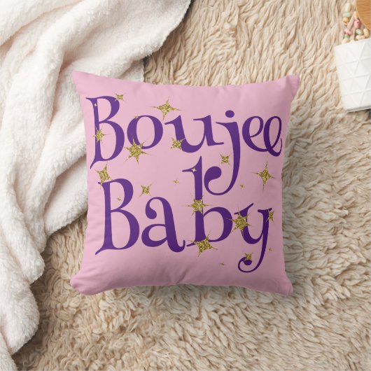 Cute Boujee Baby Paars & Roze Kussen (Deken)
