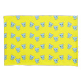 Cute Bouncy Blue kitten op geel Kussensloop (Voorkant)