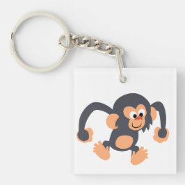 Cute Bouncy Cartoon Chimpansee Acrylische Sleutelh Sleutelhanger