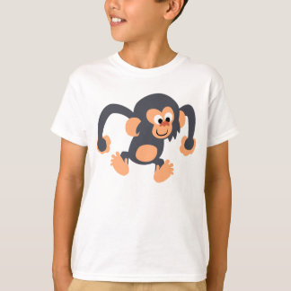 Cute Bouncy Cartoon Chimpansee Children T-Shirt