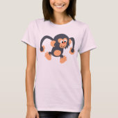 Cute Bouncy Cartoon Chimpansee Women T-Shirt (Voorkant)