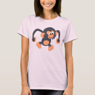 Cute Bouncy Cartoon Chimpansee Women T-Shirt
