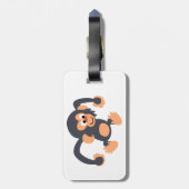 Cute Bouncy Cartoon Chimpanzee Bagagelabel (Achterkant verticaal)