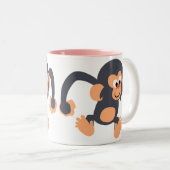 Cute Bouncy Cartoon Chimpanzee Mok (Voorkant rechts)