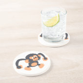 Cute Bouncy Cartoon Chimpanzee Onderzetter (Zijkant)