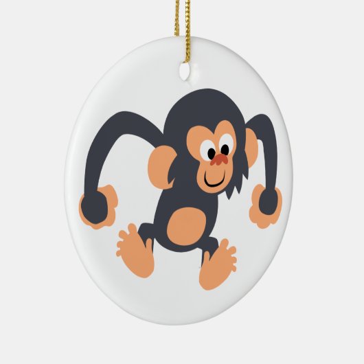 Cute Bouncy Cartoon Chimpanzee Ornament (Rechts)