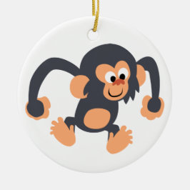 Cute Bouncy Cartoon Chimpanzee Ornament