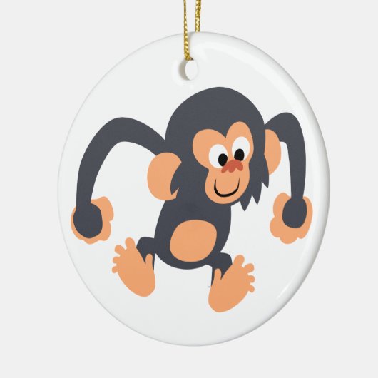 Cute Bouncy Cartoon Chimpanzee Ornament (Links)