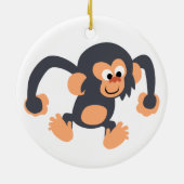 Cute Bouncy Cartoon Chimpanzee Ornament (Achterkant)