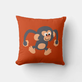 Cute Bouncy Cartoon Chimpanzee Pillow Kussen