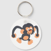 Cute Bouncy Cartoon Chimpanzee Sleutelhanger (Voorkant)