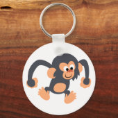 Cute Bouncy Cartoon Chimpanzee Sleutelhanger (Voorkant)