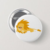 Cute Bouncy Cartoon Lion Button Badge (Voorkant /achterkant)