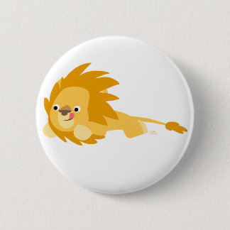 Cute Bouncy Cartoon Lion Button Badge