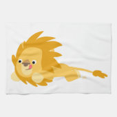 Cute Bouncy Cartoon Lion Kitchen Towel Theedoek (Horizontaal)