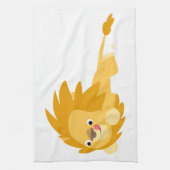 Cute Bouncy Cartoon Lion Kitchen Towel Theedoek (Verticaal)