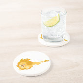 Cute Bouncy Cartoon Lion Onderzetter (Zijkant)