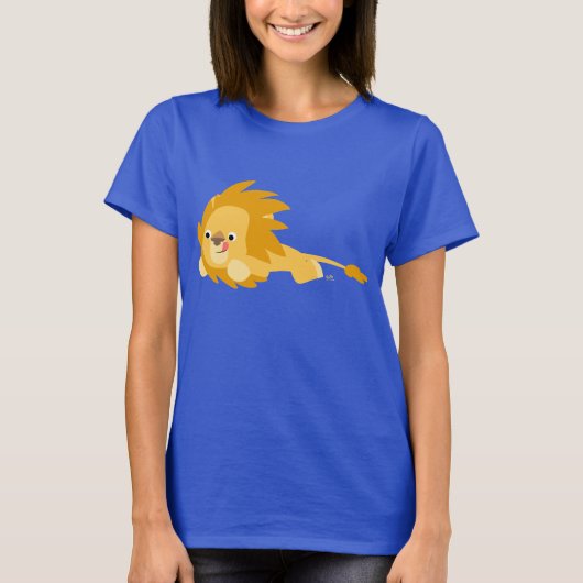 Cute Bouncy Cartoon Lion Women T-Shirt (Voorkant)