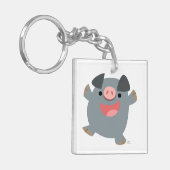Cute Bouncy Cartoon Pig AcrylSleutelhanger Sleutelhanger (Voorkant Links)