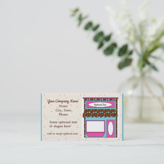 Cute Boutique Storefront Visitekaartje (Staand voorkant)
