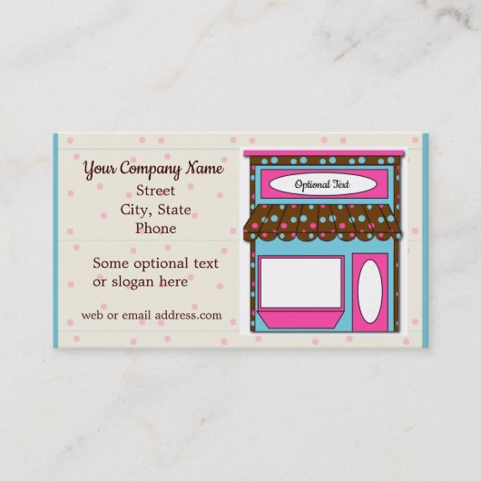Cute Boutique Storefront Visitekaartje (Voorkant)