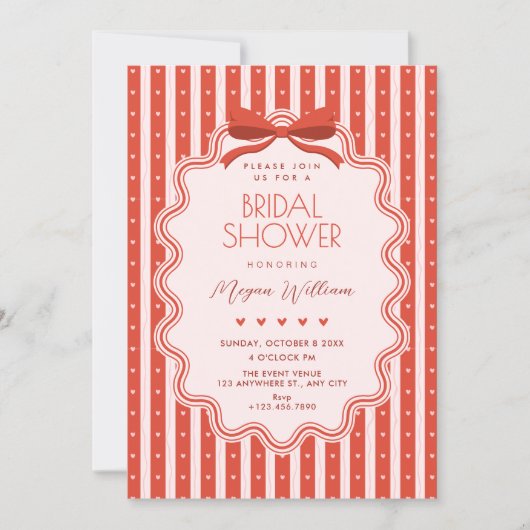 Cute bow bridal shower kaart (Voorkant)