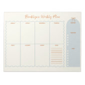 Cute Bow Doodle Wekelijkse Planner Notitieblok (Voorkant)