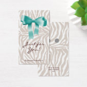 Cute Bow Earning Display Card-Zebra Visitekaartje (Bureau)