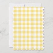 Cute Bow Pastel Yellow White Gingham Check Pattern Kaart (Achterkant)