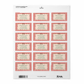 Cute Bow Rode Gingham Kerst Retouradres Etiket (Full Sheet)