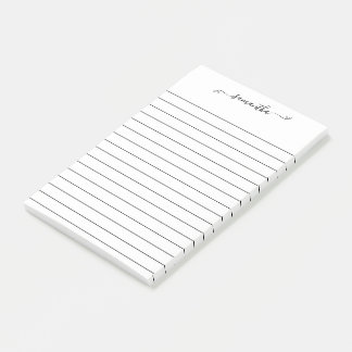 Cute Bow Signature Name Black Line White Post-it® Notes