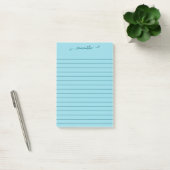 Cute Bow Signature Name Dark Teal Lines Post-it® Notes (Kantoor)