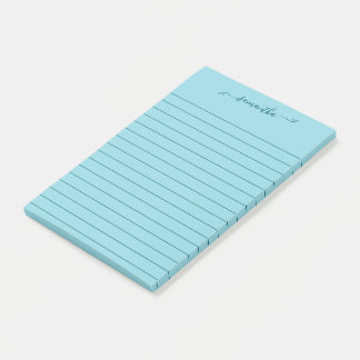 Cute Bow Signature Name Dark Teal Lines Post-it® Notes