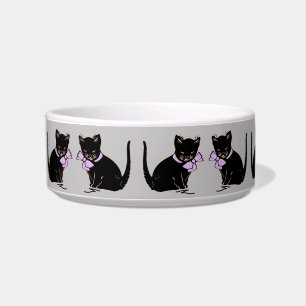 Cute Bow Stropdas Black Sweet Cat Kitten Voerbakje