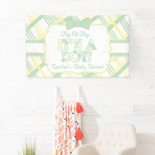 Cute Bow-stropdas, een jongen, Baby shower Spandoek (Insitu)