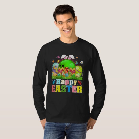 Cute Bowling Ball Hatched From Egg Easter Day Men  T-shirt (Voorkant volledig)