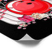 Cute Bowling Ll Valentine Heart Lover Player Bowle Poster (Hoek)