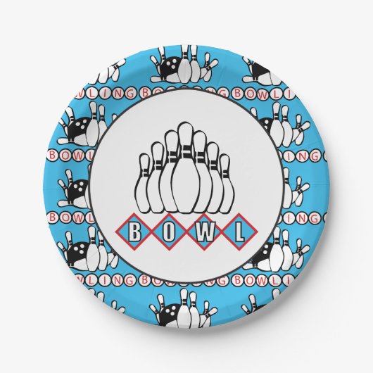 Cute Bowling party paper bord (Voorkant)