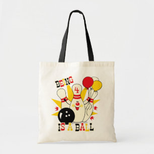 Cute Bowling Pin Birthday Canvas tas