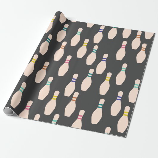 Cute Bowling Pins-opvulpapier Cadeaupapier (Uitgerold)