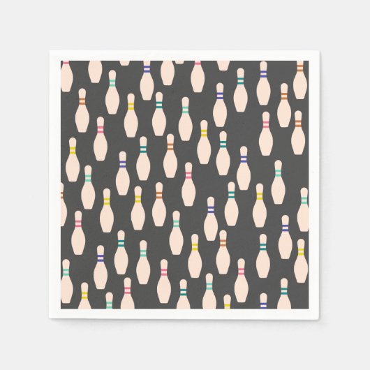 Cute Bowling Pins Paper Napkins Servet (Voorkant)