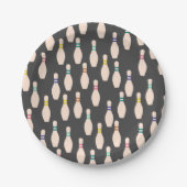 Cute Bowling Pins Paper Plates Papieren Bordje (Voorkant)