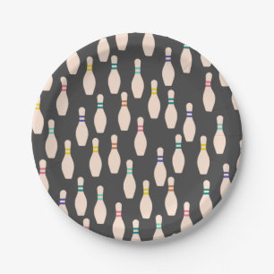 Cute Bowling Pins Paper Plates Papieren Bordje